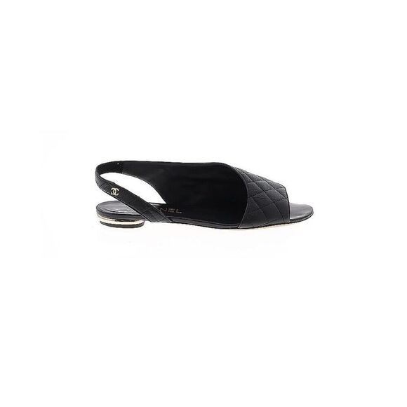 Chanel 2015 Interlocking CC Logo Slingback Sandals Black 39 - Picture 1 of 12